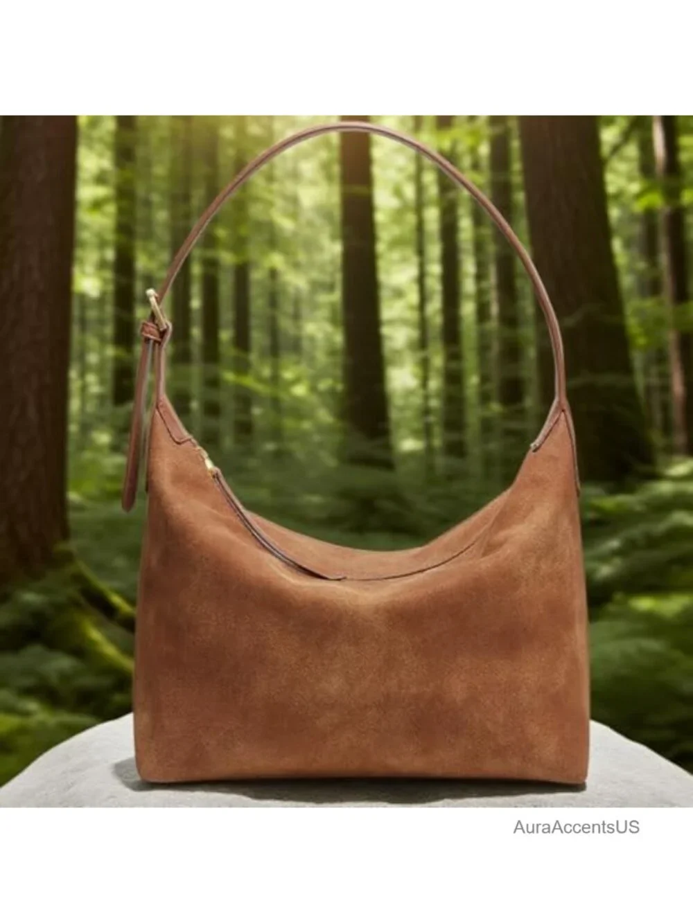Faux Suede Hobo Bag for Women Medium Shoulder Crossbody Vintage Soft Purse